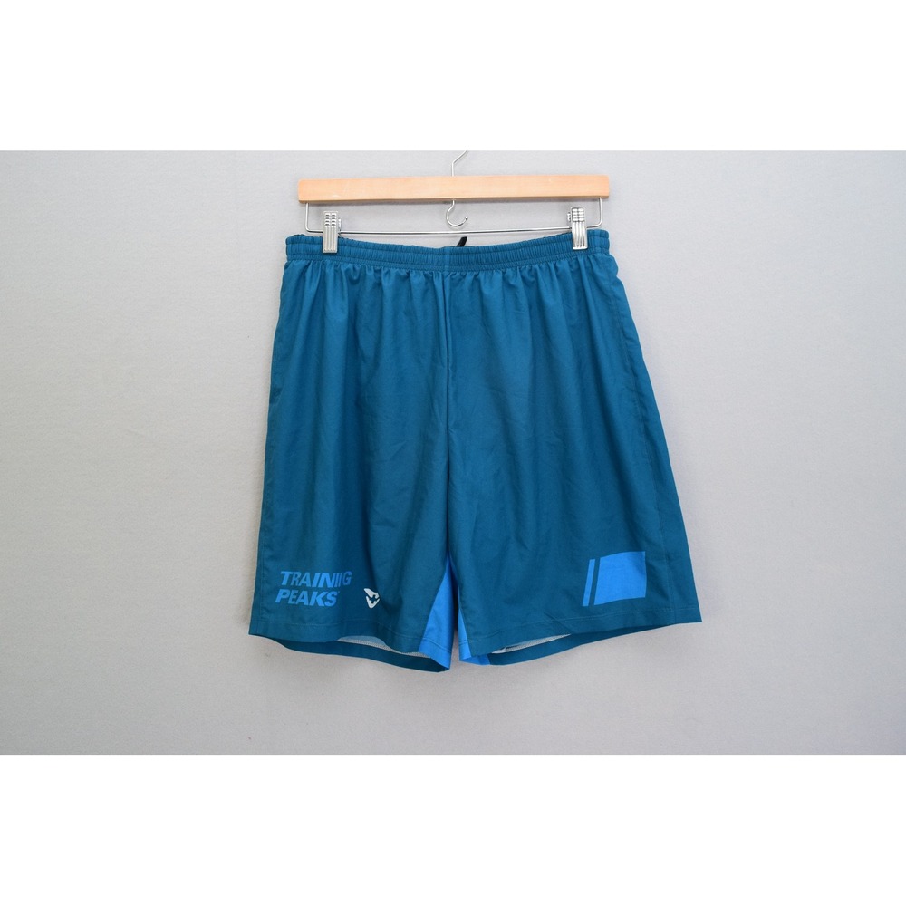 Cuore Training Peaks Athletic Shorts Large Teal Blue Lined Cycling Mens